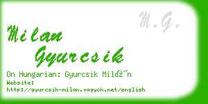 milan gyurcsik business card